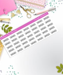 Dinner Script Stickers, Typography Stickers, Planner Stickers