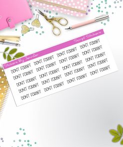 Don't Forget Script Stickers, Typography Stickers, Planner Stickers