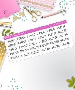 Exercise Script Stickers, Typography Stickers, Planner Stickers