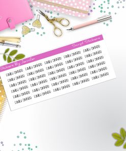 Family Dinner Script Stickers, Typography Stickers, Planner Stickers