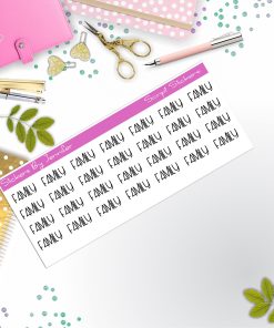 Family Script Stickers, Typography Stickers, Planner Stickers
