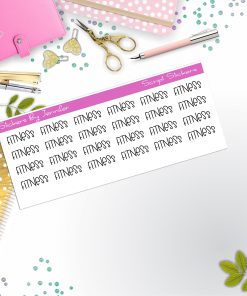Fitness Script Stickers, Typography Stickers, Planner Stickers