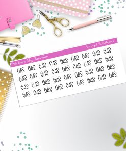 Gas Script Stickers, Typography Stickers, Planner Stickers