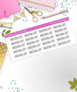 Grocery List Script Stickers, Typography Stickers, Planner Stickers