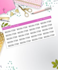 Grocery Store Script Stickers, Typography Stickers, Planner Stickers