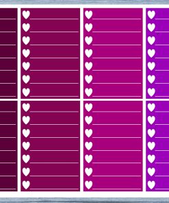 Hearts Lined Full Box Planner Stickers, Full Box Planner Stickers, Functional Planner Stickers, Journal Stickers, Stationary Stickers,