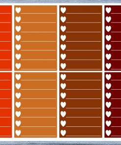 Hearts Lined Full Box Planner Stickers, Full Box Planner Stickers, Functional Planner Stickers, Journal Stickers, Stationary Stickers,