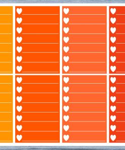 Hearts Lined Full Box Planner Stickers, Full Box Planner Stickers, Functional Planner Stickers, Journal Stickers, Stationary Stickers,