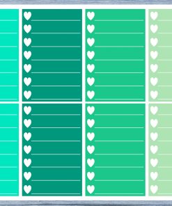 Hearts Lined Full Box Planner Stickers, Full Box Planner Stickers, Functional Planner Stickers, Journal Stickers, Stationary Stickers,