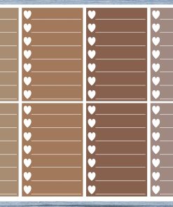 Hearts Lined Full Box Planner Stickers, Full Box Planner Stickers, Functional Planner Stickers, Journal Stickers, Stationary Stickers