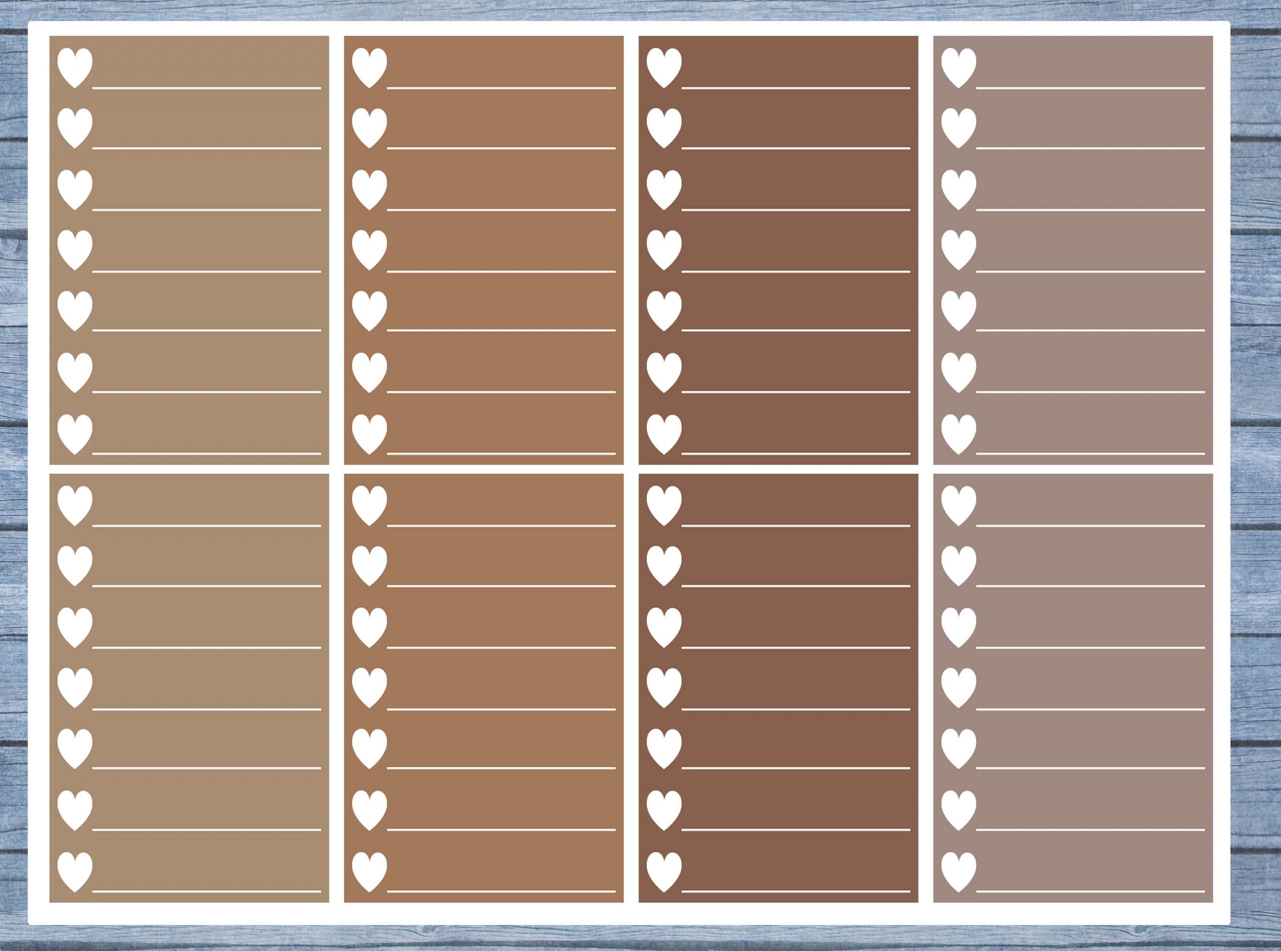 Hearts Lined Full Box Planner Stickers, Full Box Planner Stickers, Functional Planner Stickers, Journal Stickers, Stationary Stickers