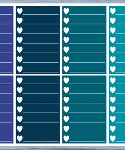 Hearts Lined Full Box Planner Stickers, Full Box Planner Stickers, Functional Planner Stickers, Journal Stickers, Stationary Stickers,