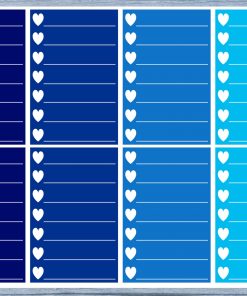 Hearts Lined Full Box Planner Stickers, Full Box Planner Stickers, Functional Planner Stickers, Journal Stickers, Stationary Stickers,