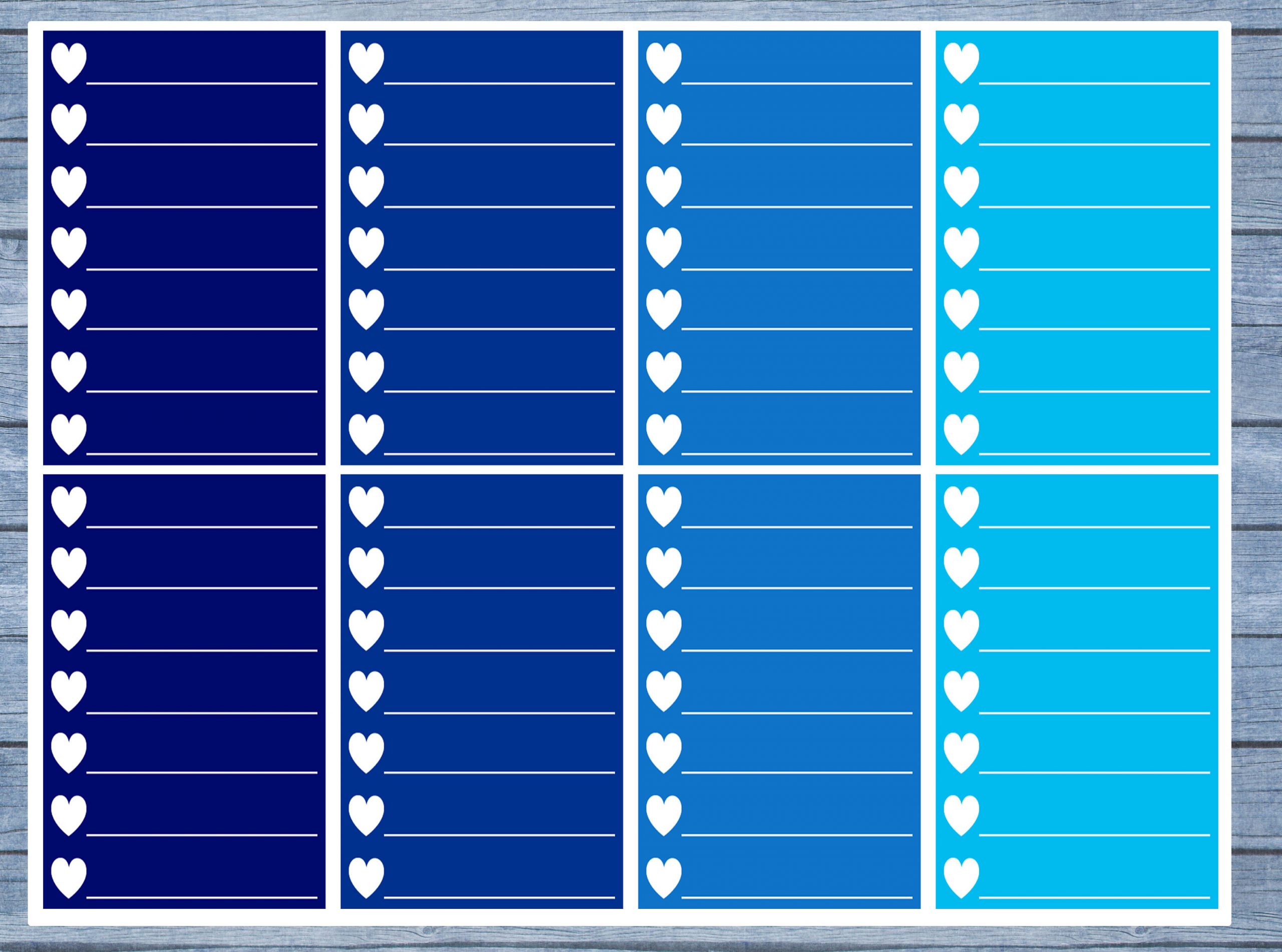 Hearts Lined Full Box Planner Stickers, Full Box Planner Stickers, Functional Planner Stickers, Journal Stickers, Stationary Stickers,