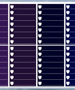 Hearts Lined Full Box Planner Stickers, Full Box Planner Stickers, Functional Planner Stickers, Journal Stickers, Stationary Stickers,