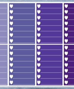 Hearts Lined Full Box Planner Stickers, Full Box Planner Stickers, Functional Planner Stickers, Journal Stickers, Stationary Stickers,