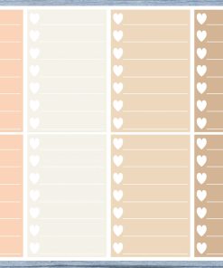 Hearts Lined Full Box Planner Stickers, Full Box Planner Stickers, Functional Planner Stickers, Journal Stickers, Stationary Stickers