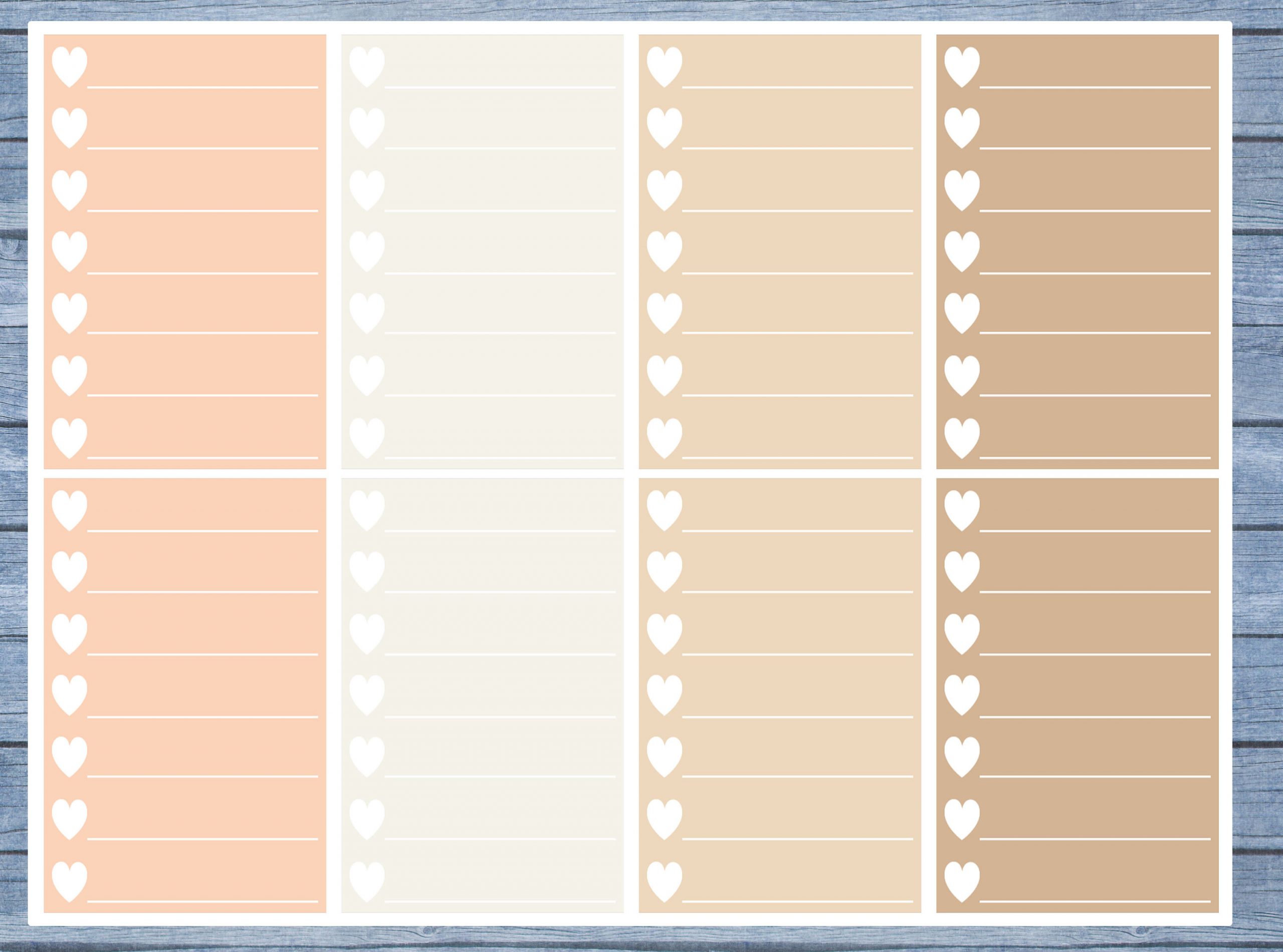 Hearts Lined Full Box Planner Stickers, Full Box Planner Stickers, Functional Planner Stickers, Journal Stickers, Stationary Stickers