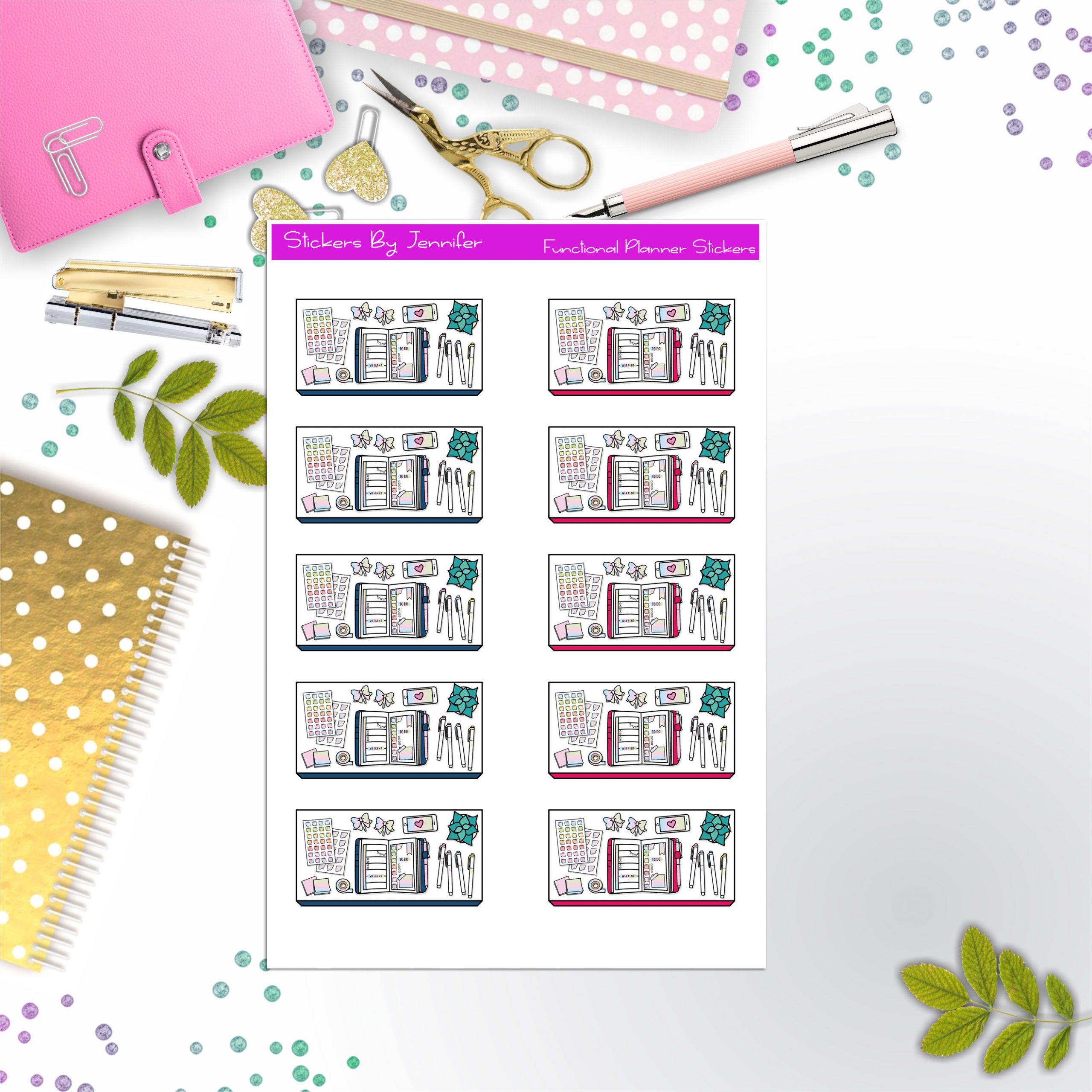 Hobo Planner Flat lay Planner Stickers