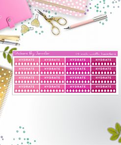 Hydrate Quarter Boxes  Planner Stickers, Journal Stickers, Functional Planner Stickers, Stationary Stickers