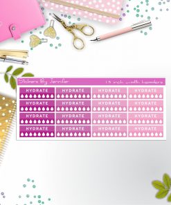 Hydrate Quarter Boxes  Planner Stickers, Journal Stickers, Functional Planner Stickers, Stationary Stickers