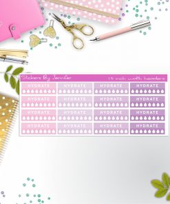 Hydrate Quarter Boxes  Planner Stickers, Journal Stickers, Functional Planner Stickers, Stationary Stickers