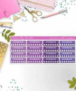 Hydrate Quarter Boxes  Planner Stickers, Journal Stickers, Functional Planner Stickers, Stationary Stickers
