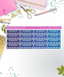 Hydrate Quarter Boxes  Planner Stickers, Journal Stickers, Functional Planner Stickers, Stationary Stickers