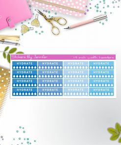 Hydrate Quarter Boxes  Planner Stickers, Journal Stickers, Functional Planner Stickers, Stationary Stickers