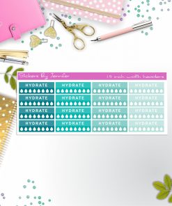 Hydrate Quarter Boxes  Planner Stickers, Journal Stickers, Functional Planner Stickers, Stationary Stickers