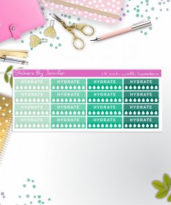 Hydrate Quarter Boxes  Planner Stickers, Journal Stickers, Functional Planner Stickers, Stationary Stickers