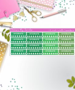 Hydrate Quarter Boxes  Planner Stickers, Journal Stickers, Functional Planner Stickers, Stationary Stickers