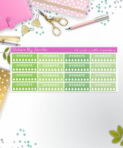 Hydrate Quarter Boxes  Planner Stickers, Journal Stickers, Functional Planner Stickers, Stationary Stickers