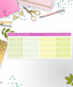 Hydrate Quarter Boxes  Planner Stickers, Journal Stickers, Functional Planner Stickers, Stationary Stickers