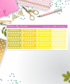 Hydrate Quarter Boxes  Planner Stickers, Journal Stickers, Functional Planner Stickers, Stationary Stickers