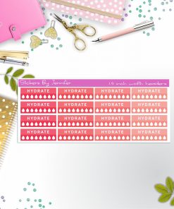 Hydrate Quarter Boxes  Planner Stickers, Journal Stickers, Functional Planner Stickers, Stationary Stickers
