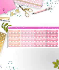 Hydrate Quarter Boxes  Planner Stickers, Journal Stickers, Functional Planner Stickers, Stationary Stickers