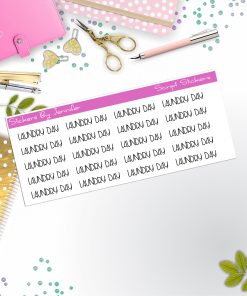 Laundry Day Script Stickers, Typography Stickers, Planner Stickers