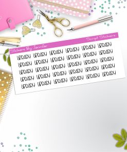 Library Script Stickers, Typography Stickers, Planner Stickers