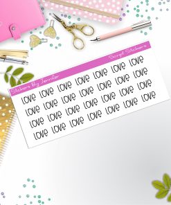 Love Script Stickers, Typography Stickers, Planner Stickers