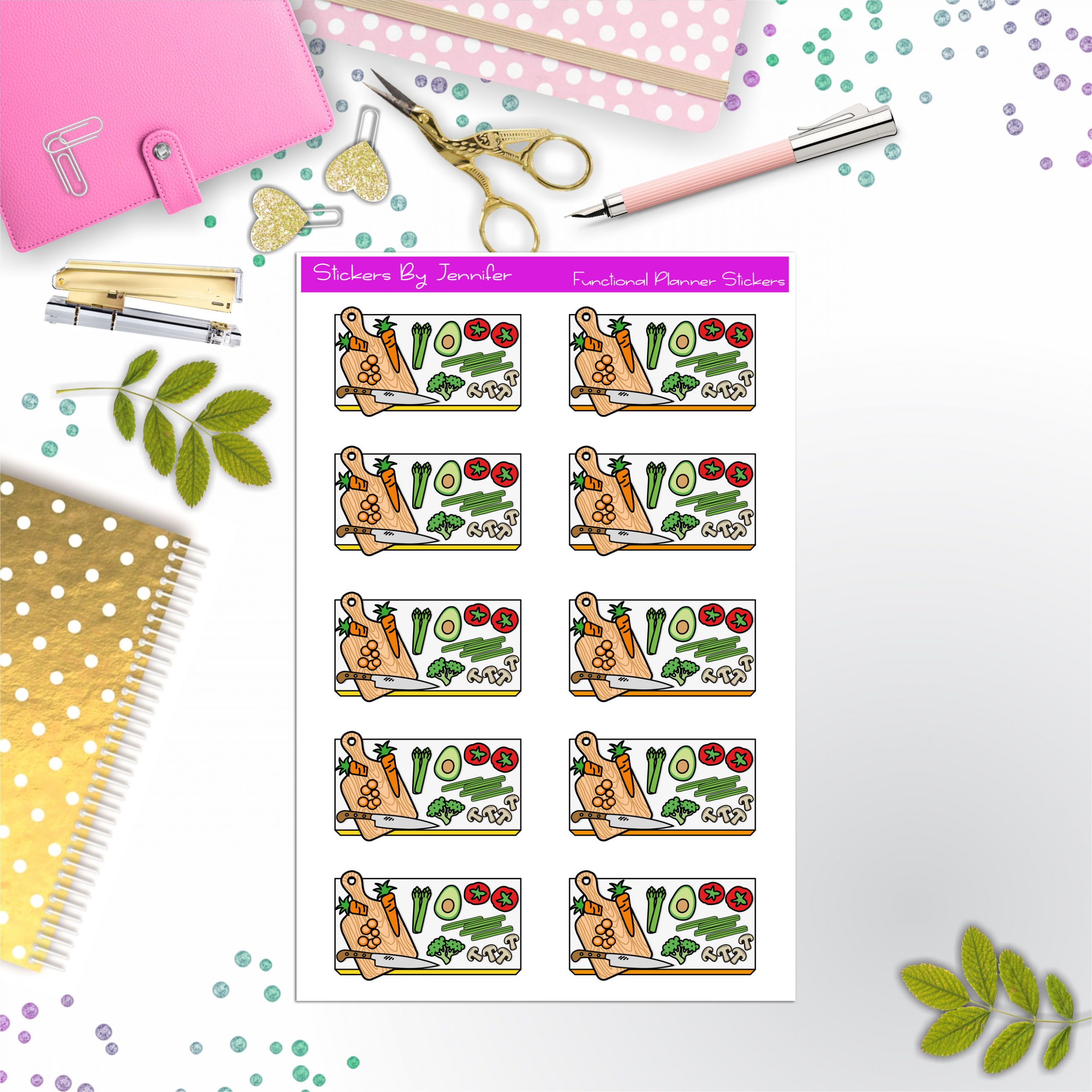 Meal Prep Flat lay Planner Stickers