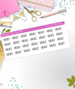 Meals Prep Script Stickers, Typography Stickers, Planner Stickers