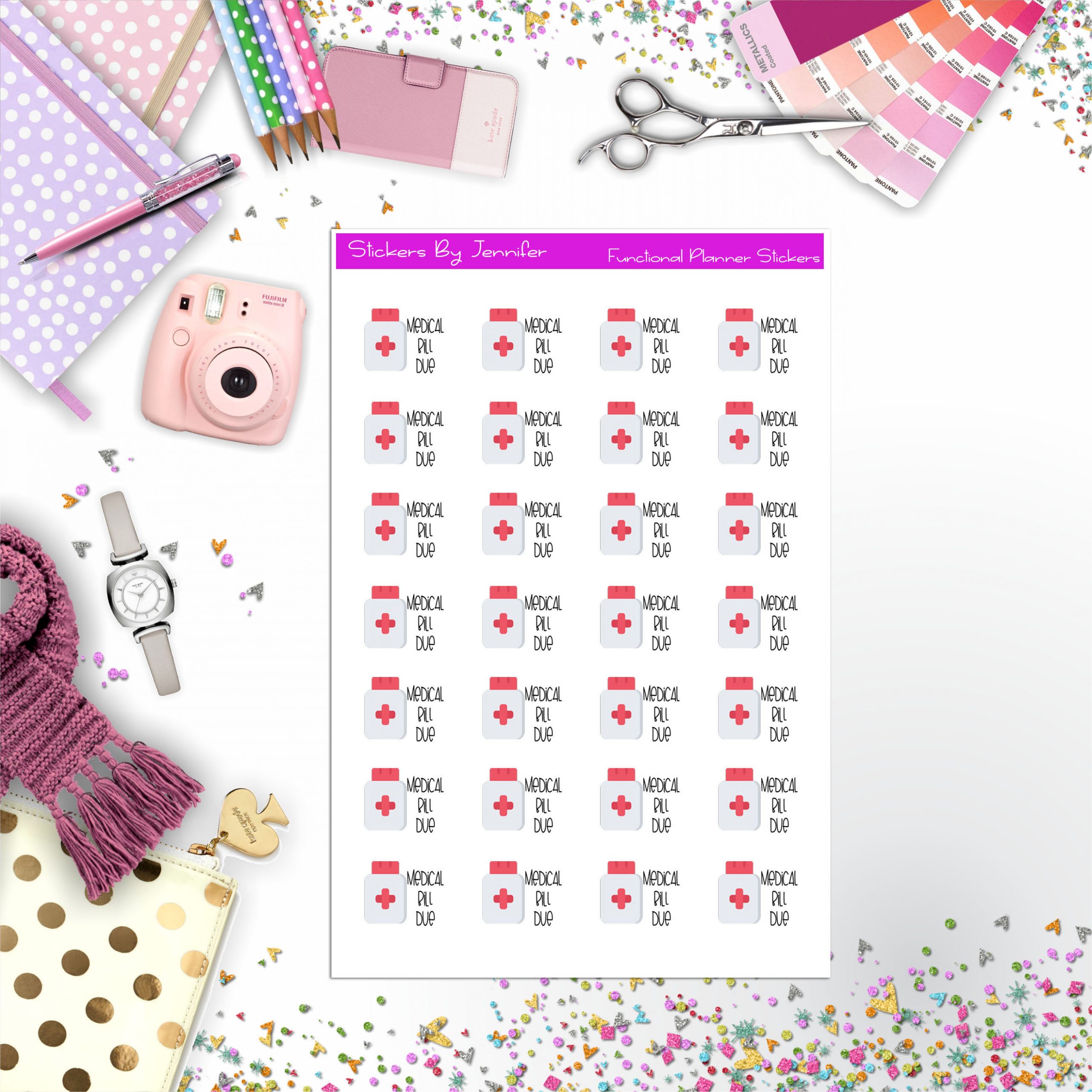 Medical Bill Due Planner Stickers