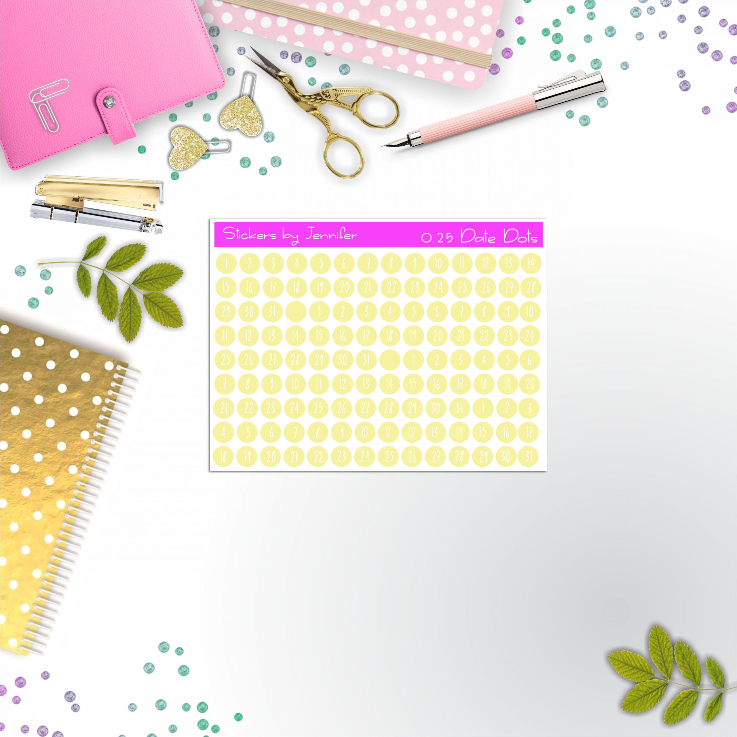 Mini Date Covers, Date Dots, Number Stickers M-10, Planner Stickers, Journal Stickers, Functional Planner Stickers, Stationary Stickers