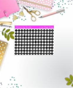 Mini Date Covers, Date Dots, Number Stickers M-100, Planner Stickers, Journal Stickers, Functional Planner Stickers, Stationary Stickers