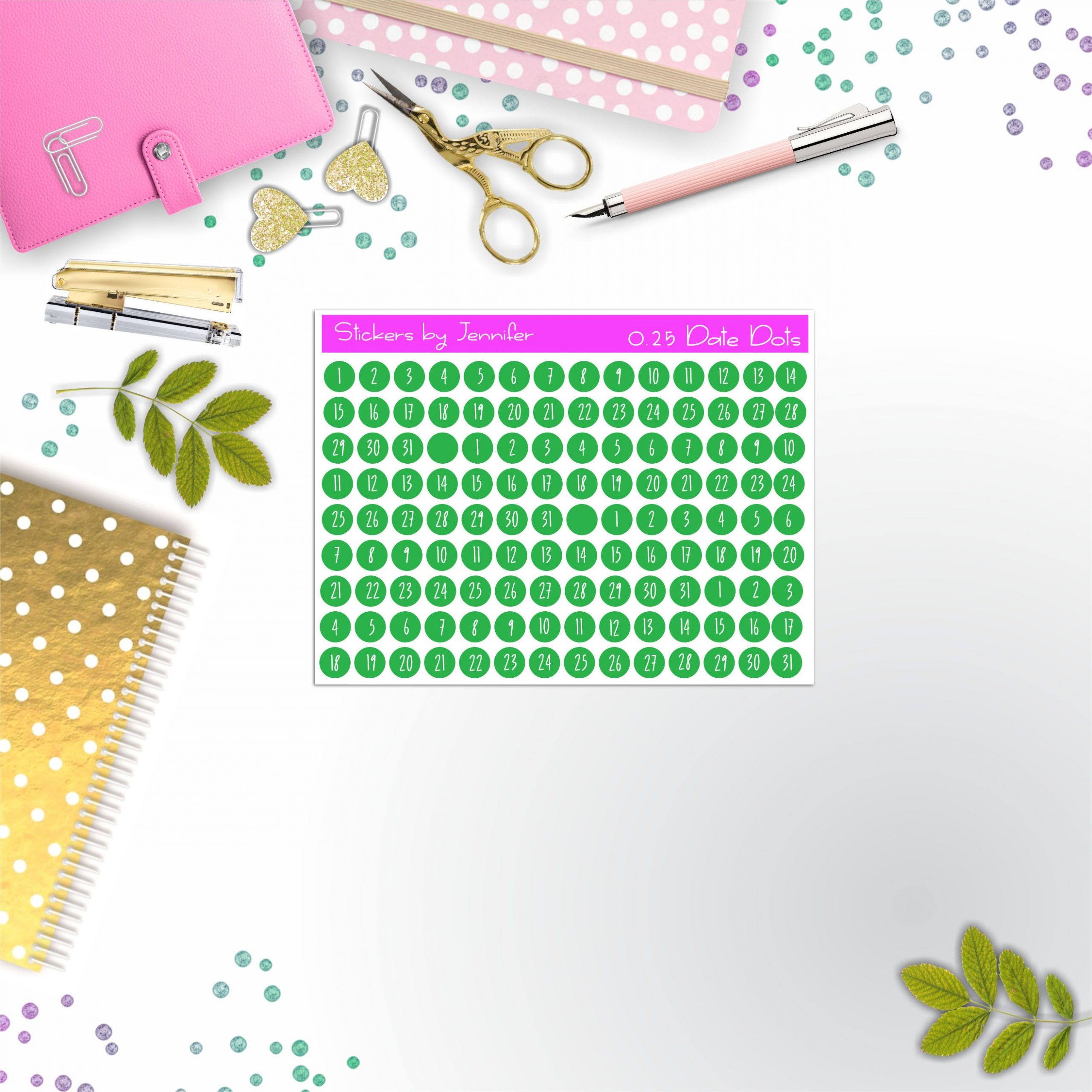 Mini Date Covers, Date Dots, Number Stickers M-18, Planner Stickers, Journal Stickers, Functional Planner Stickers, Stationary Stickers