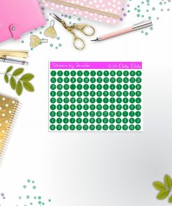 Mini Date Covers, Date Dots, Number Stickers M-19, Planner Stickers, Journal Stickers, Functional Planner Stickers, Stationary Stickers