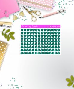 Mini Date Covers, Date Dots, Number Stickers M-21, Planner Stickers, Journal Stickers, Functional Planner Stickers, Stationary Stickers