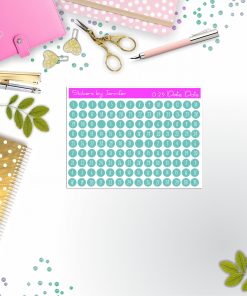 Mini Date Covers, Date Dots, Number Stickers M-26, Planner Stickers, Journal Stickers, Functional Planner Stickers, Stationary Stickers