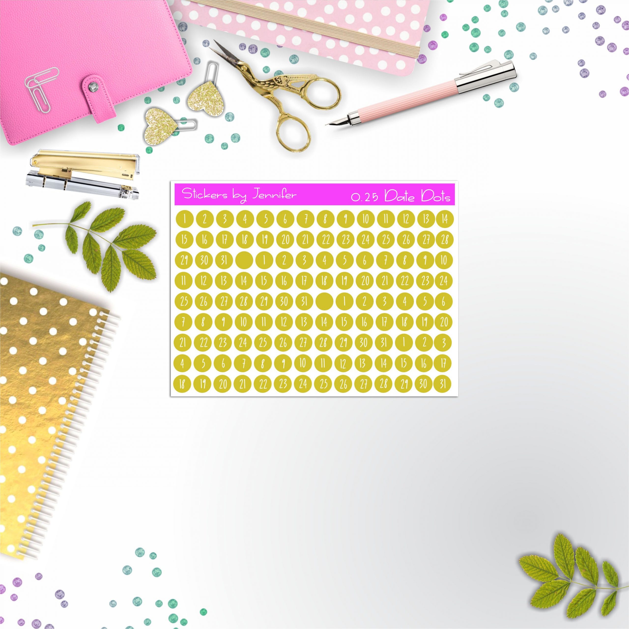 Mini Date Covers, Date Dots, Number Stickers M-4, Planner Stickers, Journal Stickers, Functional Planner Stickers, Stationary Stickers
